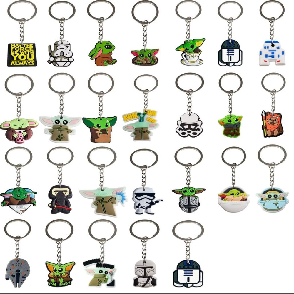 Unisex Grogu Keychains Green Set of‎ 6 Randomly Chosen - Picture 3 of 4